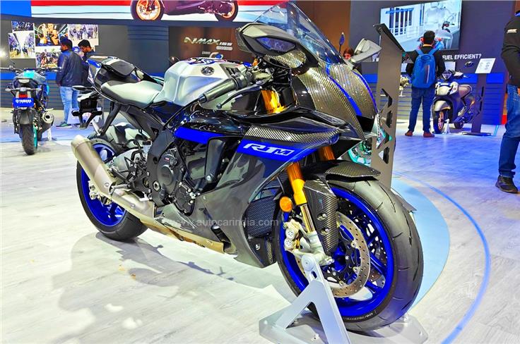 The Yamaha R1M was on display but isn't launching in India anytime soon.